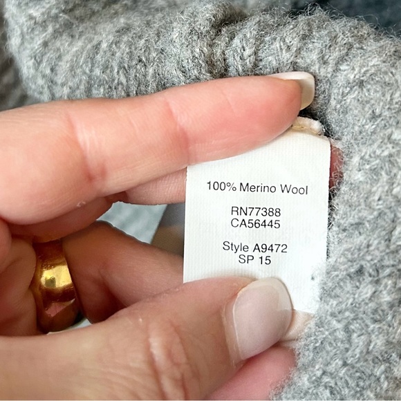 Madewell Heather Gray Women's 100% Merino Wool Sculptor Open Cardigan Sz M/L - Picture 10 of 15